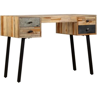 vidaXL Schrijftafel van gerecycled teakhout met 4 lades - Bureau vidaXL Schrijftafel van gerecycled teakhout met 4 lades - Bureau