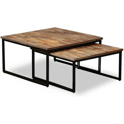 vidaXL Recyceltes Teak Nesting Couchtisch-Set vidaXL Recyceltes Teak Nesting Couchtisch-Set