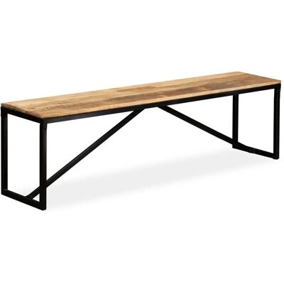 vidaXL Mango Houten Bank - Industriële Stijl - 160x35x45cm vidaXL Mango Houten Bank - Industriële Stijl - 160x35x45cm