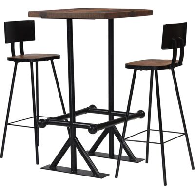 vidaXL 3-delig gerecycled hout barset - Meubel vidaXL 3-delig gerecycled hout barset - Meubel