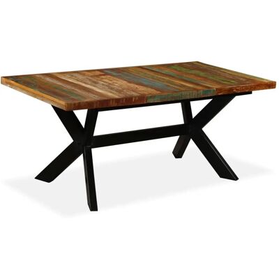 vidaXL Table à manger en bois recyclé et acier 180cm - Table - Publicité vidaXL Table à manger en bois recyclé et acier 180cm - Table - Publicité