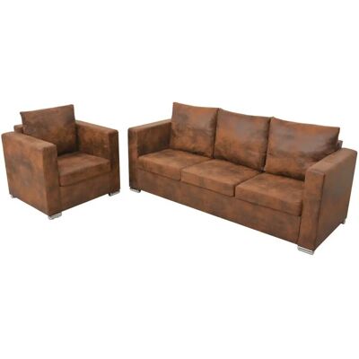 vidaXL 906649 juego de muebles para sala - Marrón vidaXL 906649 juego de muebles para sala - Marrón