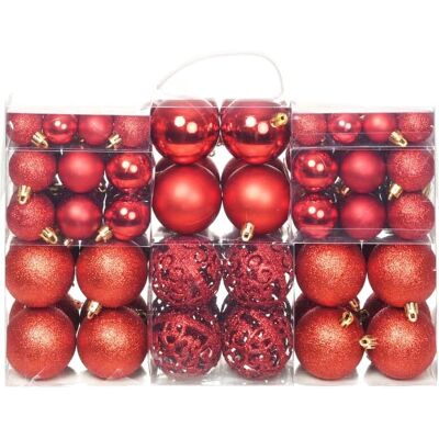 vidaXL Weihnachtskugelsatz 100 Stück 3/4/6 cm Rot Weihnachtsbaumdeko vidaXL Weihnachtskugelsatz 100 Stück 3/4/6 cm Rot Weihnachtsbaumdeko