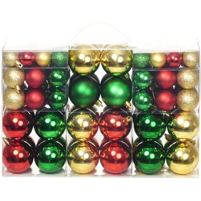 vidaXL Weihnachtskugeln 100 Stück Rot/Gelb/Grün - Weihnachtskugeln vidaXL Weihnachtskugeln 100 Stück Rot/Gelb/Grün - Weihnachtskugeln