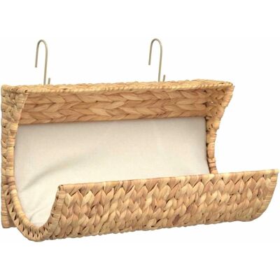 vidaXL Katzenbett mit Kissen Wasserhyazinthe 37 x 20 x 20 cm Braun - Katzebett vidaXL Katzenbett mit Kissen Wasserhyazinthe 37 x 20 x 20 cm Braun - Katzebett