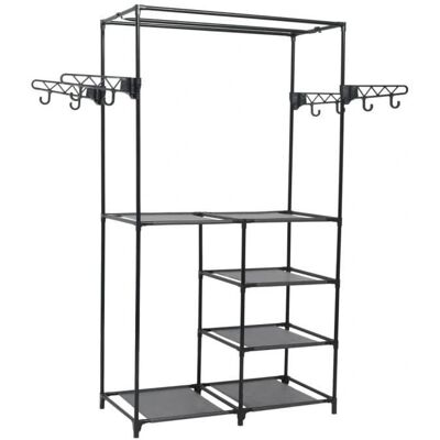 vidaXL Stål tøjstativ sort - 87x44x158 cm Minimalistisk opbevaringsløsning vidaXL Stål tøjstativ sort - 87x44x158 cm Minimalistisk opbevaringsløsning