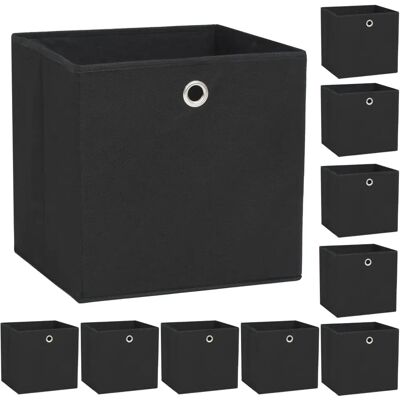 vidaXL Opbevaringsbokse 10 stk non-woven stof 32x32x32 cm sort - Storage Boxes vidaXL Opbevaringsbokse 10 stk non-woven stof 32x32x32 cm sort - Storage Boxes