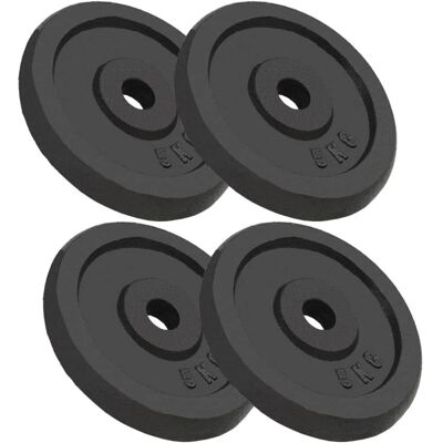 vidaXL 4x Gewichtsscheiben 4x5 kg Gusseisen Fitness Gym - Gewichtsscheiben vidaXL 4x Gewichtsscheiben 4x5 kg Gusseisen Fitness Gym - Gewichtsscheiben