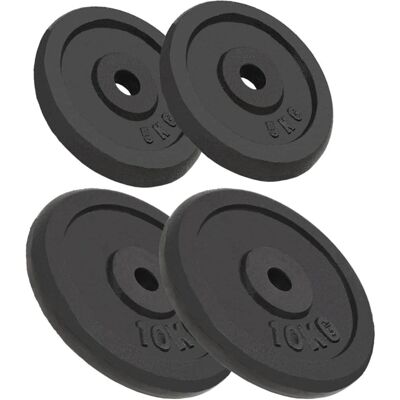 vidaXL 4x Disques de poids - 2x10kg+2x5kg Fonte - Publicité vidaXL 4x Disques de poids - 2x10kg+2x5kg Fonte - Publicité