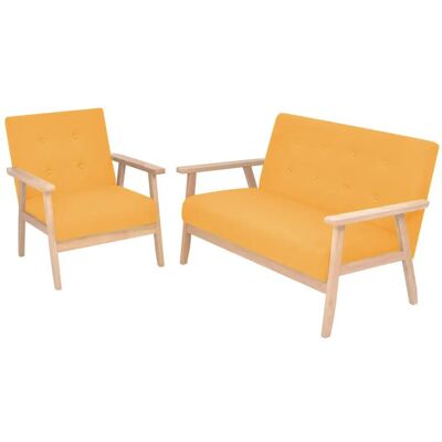 Ensemble de Canapés Jaune VidaXL 2 Pièces - Confortable et Durable - Publicité Ensemble de Canapés Jaune VidaXL 2 Pièces - Confortable et Durable - Publicité