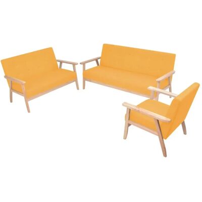 VidaXL Ensemble de Canapés Modèle 779296 - Jaune - Publicité VidaXL Ensemble de Canapés Modèle 779296 - Jaune - Publicité