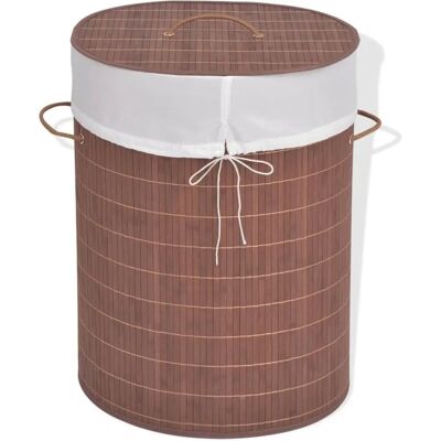vidaXL Bamboe Wasmand Ovaal Bruin - Wasmand vidaXL Bamboe Wasmand Ovaal Bruin - Wasmand