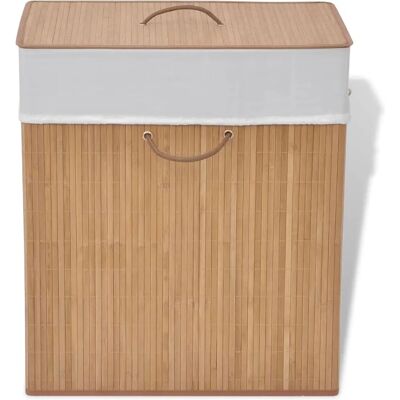 vidaXL Bamboe Wasmand Rechthoekig Natuurlijk - Wasmand vidaXL Bamboe Wasmand Rechthoekig Natuurlijk - Wasmand