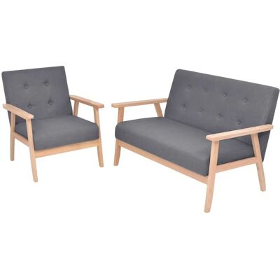 VidaXL 274923 Ensemble de Canapés Gris - Confortable, Durable, Facile à assembler VidaXL 274923 Ensemble de Canapés Gris - Confortable, Durable, Facile à assembler