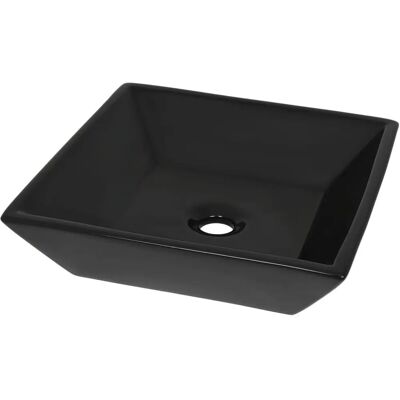 vidaXL Lavabo en céramique carré noir 41,5x41,5x12cm - Lavabo - Publicité vidaXL Lavabo en céramique carré noir 41,5x41,5x12cm - Lavabo - Publicité