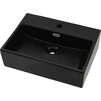 vidaXL Zwarte keramieken wastafel - 51,5x38,5x15cm Badkamer wastafel vidaXL Zwarte keramieken wastafel - 51,5x38,5x15cm Badkamer wastafel
