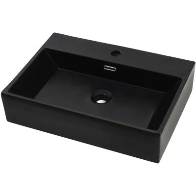 vidaXL Keramische badkamer wastafel - Zwart 60,5x42,5x14,5 cm vidaXL Keramische badkamer wastafel - Zwart 60,5x42,5x14,5 cm