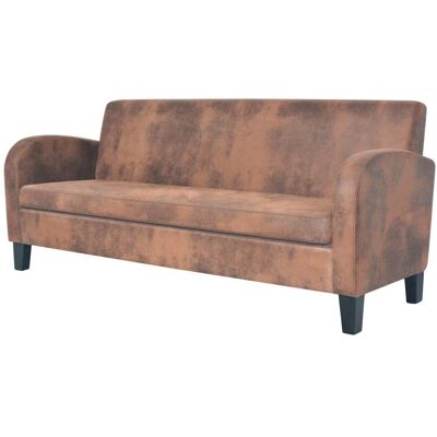VidaXL 245586 Canapé - Marron, 3 Places, Design Classique VidaXL 245586 Canapé - Marron, 3 Places, Design Classique