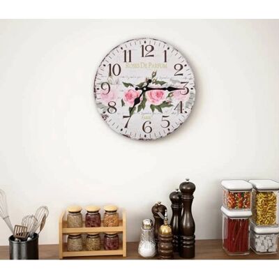 vidaXL Vintage Wandklok Bloemen 30cm - Wandklok vidaXL Vintage Wandklok Bloemen 30cm - Wandklok
