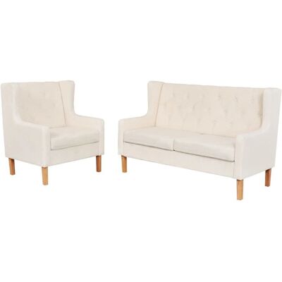 vidaXL 274928 Sofaset - Cremeweiß - Wohnzimmermöbel vidaXL 274928 Sofaset - Cremeweiß - Wohnzimmermöbel