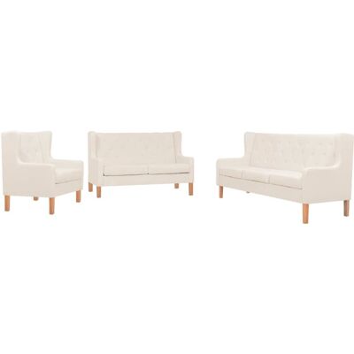 vidaXL 969494 Creme Sofaset - 3 Teile vidaXL 969494 Creme Sofaset - 3 Teile
