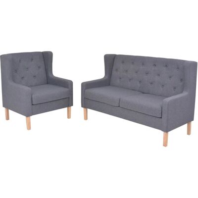 Ensemble de Canapés VidaXL 274932 Gris - 2 Places & Fauteuil Ensemble de Canapés VidaXL 274932 Gris - 2 Places & Fauteuil
