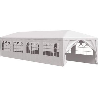 Pergola ogrodowa vidaXL 3x12 m Biała - Zestaw mebli ogrodowych Pergola ogrodowa vidaXL 3x12 m Biała - Zestaw mebli ogrodowych