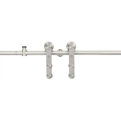 vidaXL Schiebetür-Zubehörset 183cm Edelstahl Silber - Schiebetürset vidaXL Schiebetür-Zubehörset 183cm Edelstahl Silber - Schiebetürset