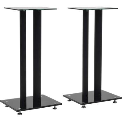 vidaXL Lautsprecherständer 2 Stück Doppelspalt Temperiertes Glas Schwarz - Lautsprecherständer vidaXL Lautsprecherständer 2 Stück Doppelspalt Temperiertes Glas Schwarz - Lautsprecherständer
