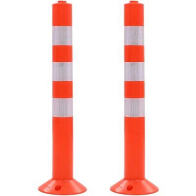 vidaXL Słupki do kontroli ruchu 2 sztuki - Plastik 75cm - Bariera parkingowa vidaXL Słupki do kontroli ruchu 2 sztuki - Plastik 75cm - Bariera parkingowa
