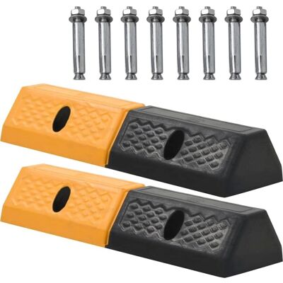 vidaXL Słupki parkingowe - 2 sztuki z gumy - 49x15x9 cm - Bloki parkingowe vidaXL Słupki parkingowe - 2 sztuki z gumy - 49x15x9 cm - Bloki parkingowe