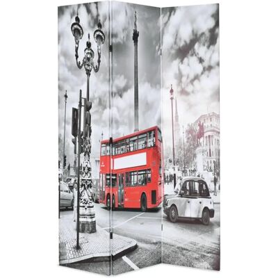 vidaXL Faltbarer Raumteiler - 120x170 cm London Bus Schwarz Weiß vidaXL Faltbarer Raumteiler - 120x170 cm London Bus Schwarz Weiß