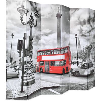 vidaXL Paravent pliable Bus de Londres - 228x170 cm - Noir et blanc multicolore - Publicité vidaXL Paravent pliable Bus de Londres - 228x170 cm - Noir et blanc multicolore - Publicité