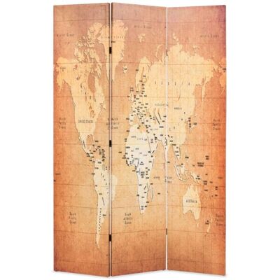 vidaXL Paravent Pliable 120x170cm Carte du Monde Jaune - Paravent - Publicité vidaXL Paravent Pliable 120x170cm Carte du Monde Jaune - Paravent - Publicité