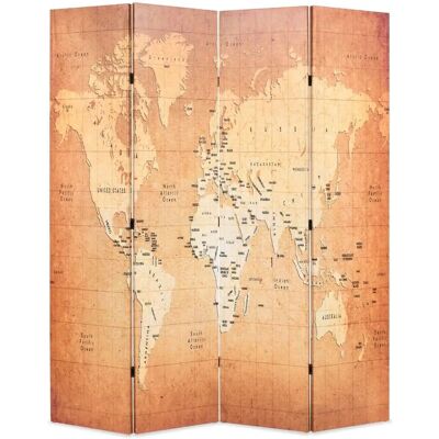 vidaXL Paravent pliable 160x170cm Carte du Monde - Paravent - Publicité vidaXL Paravent pliable 160x170cm Carte du Monde - Paravent - Publicité