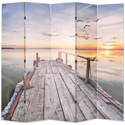 vidaXL Faltbarer Raumteiler 200 x 170 cm See mit Steg Mehrfarben - Raumteiler vidaXL Faltbarer Raumteiler 200 x 170 cm See mit Steg Mehrfarben - Raumteiler