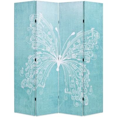 vidaXL Faltbarer Raumteiler 160x170cm Schmetterling Blau - Paravent vidaXL Faltbarer Raumteiler 160x170cm Schmetterling Blau - Paravent