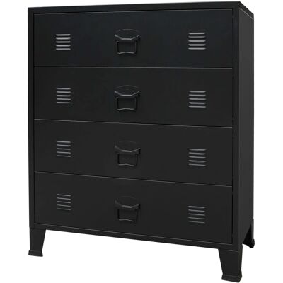 vidaXL Sort metal industriel skuffeskrin - 78x40x93cm vidaXL Sort metal industriel skuffeskrin - 78x40x93cm