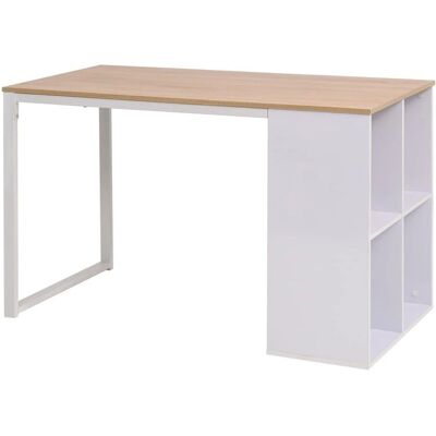 vidaXL Eiche Weiß Schreibtisch 120x60x75cm - Büroarbeitstisch vidaXL Eiche Weiß Schreibtisch 120x60x75cm - Büroarbeitstisch