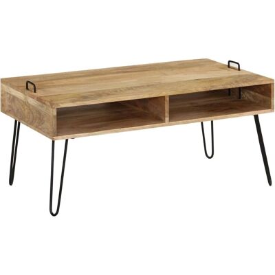 vidaXL Mango Houten Salontafel - 100x60x45cm - Woonkamermeubel vidaXL Mango Houten Salontafel - 100x60x45cm - Woonkamermeubel