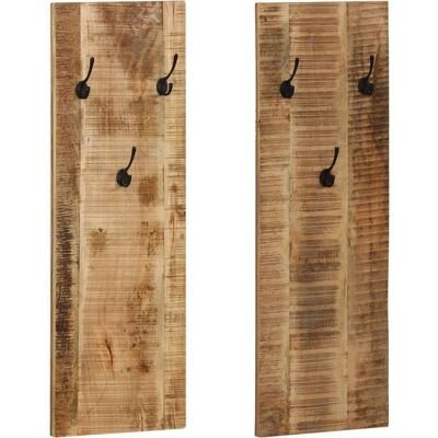 vidaXL Wandgarderoben 2 stk Massives Mango-Holz - Wandgarderobe vidaXL Wandgarderoben 2 stk Massives Mango-Holz - Wandgarderobe
