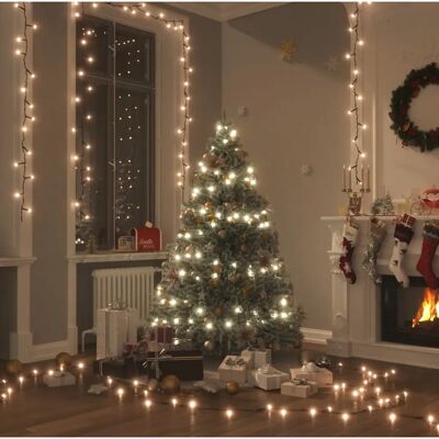 vidaXL Lichtsnoer mit 600 LEDs - 60 m - 8 Lichteffekte - IP44 - Warmweiß vidaXL Lichtsnoer mit 600 LEDs - 60 m - 8 Lichteffekte - IP44 - Warmweiß