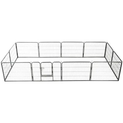 Enclos pour chiens vidaXL 12 panneaux acier 80x60cm noir - Cage pour chiens Enclos pour chiens vidaXL 12 panneaux acier 80x60cm noir - Cage pour chiens