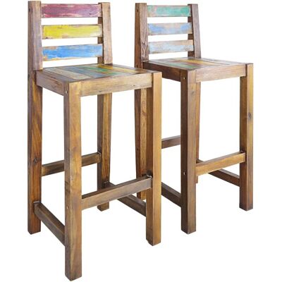 VidaXL 245800 Reclaimed Wood Bar Stool - Bar Stool VidaXL 245800 Reclaimed Wood Bar Stool - Bar Stool