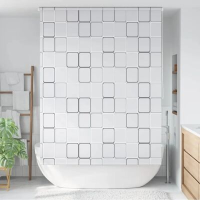 vidaXL Duschvorhang Quadratisches Muster 160x240cm - Raumteiler vidaXL Duschvorhang Quadratisches Muster 160x240cm - Raumteiler