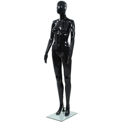 vidaXL Vollkörper-Frauenmannikür mit Glasfundament Schwarz 175 cm vidaXL Vollkörper-Frauenmannikür mit Glasfundament Schwarz 175 cm