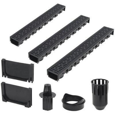 vidaXL Afløbskanaler - 3 stk., plast, 3 m - Drainage channels vidaXL Afløbskanaler - 3 stk., plast, 3 m - Drainage channels