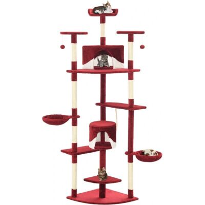 vidaXL Cat Scratching Post 203 cm - Sisal Red (203 cm) vidaXL Cat Scratching Post 203 cm - Sisal Red (203 cm)