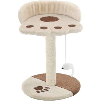 vidaXL Cat tree with sisal scratching posts and mouse 40 cm - beige/brown vidaXL Cat tree with sisal scratching posts and mouse 40 cm - beige/brown