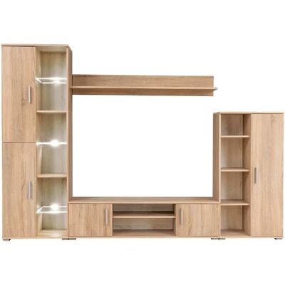 VidaXL 246029 Meuble TV - Centre de divertissement en bois avec LED - Publicité VidaXL 246029 Meuble TV - Centre de divertissement en bois avec LED - Publicité